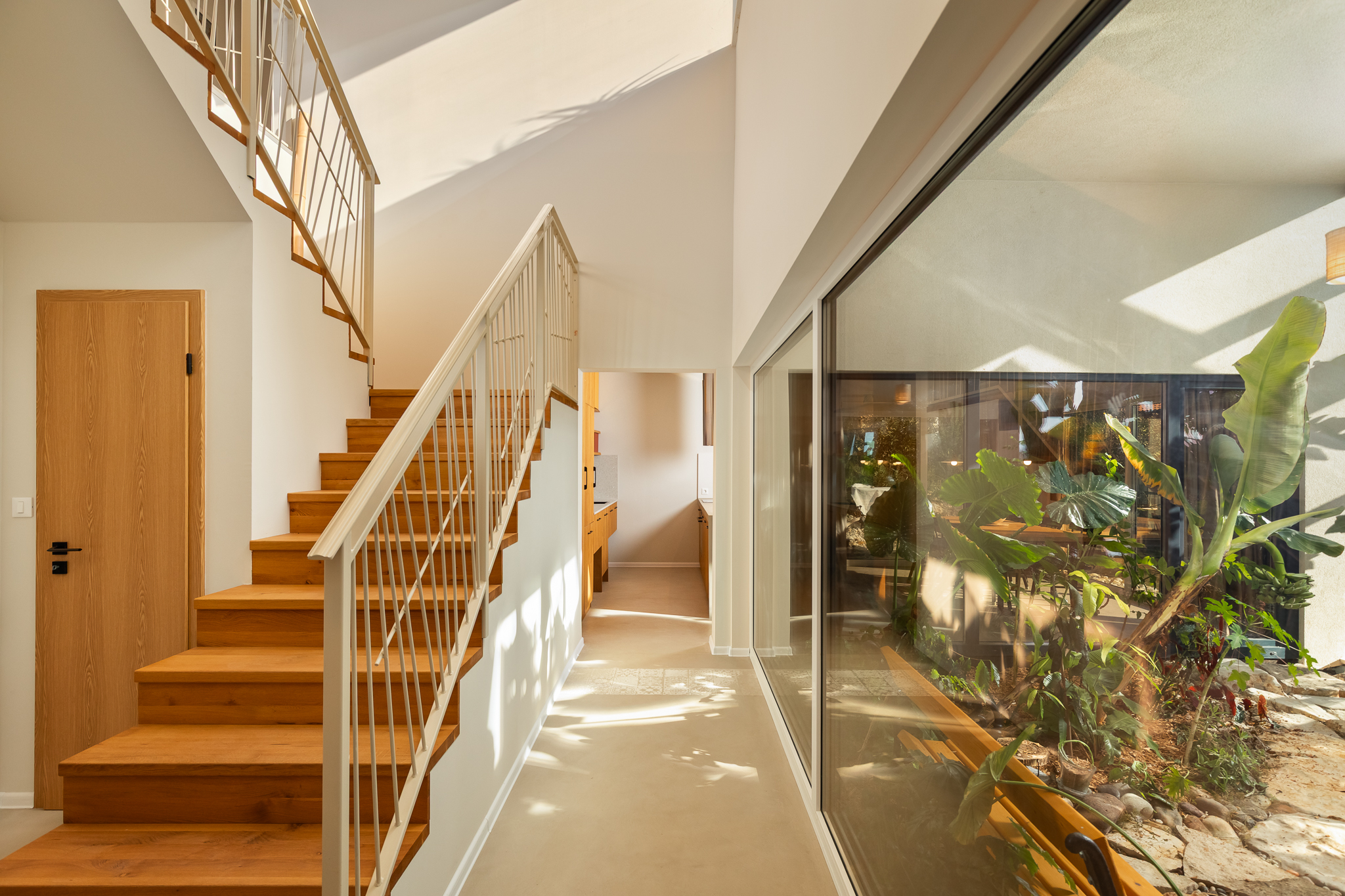 Hallway greenhouse wall