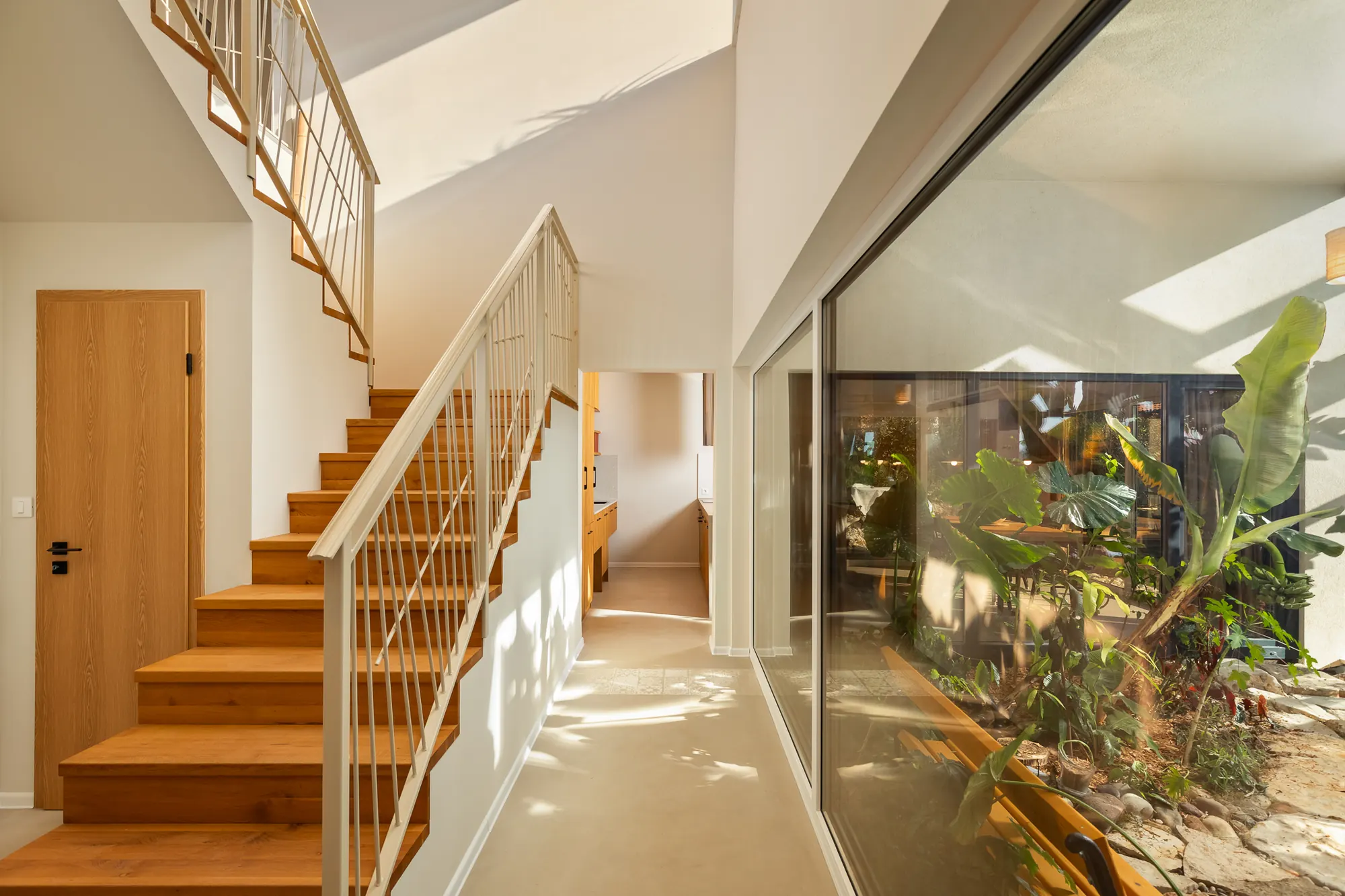 Hallway greenhouse wall